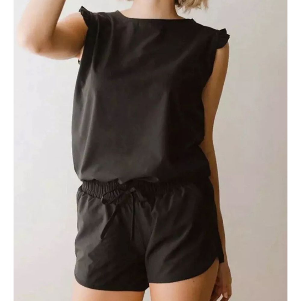 Albion Black Sleeveless Romper Playsuit Medium Casual Jumpsuit
